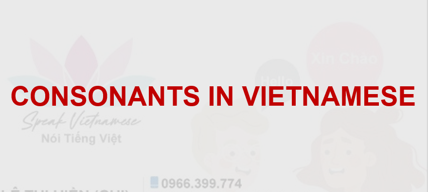 CONSONANTS IN VIETNAMESE